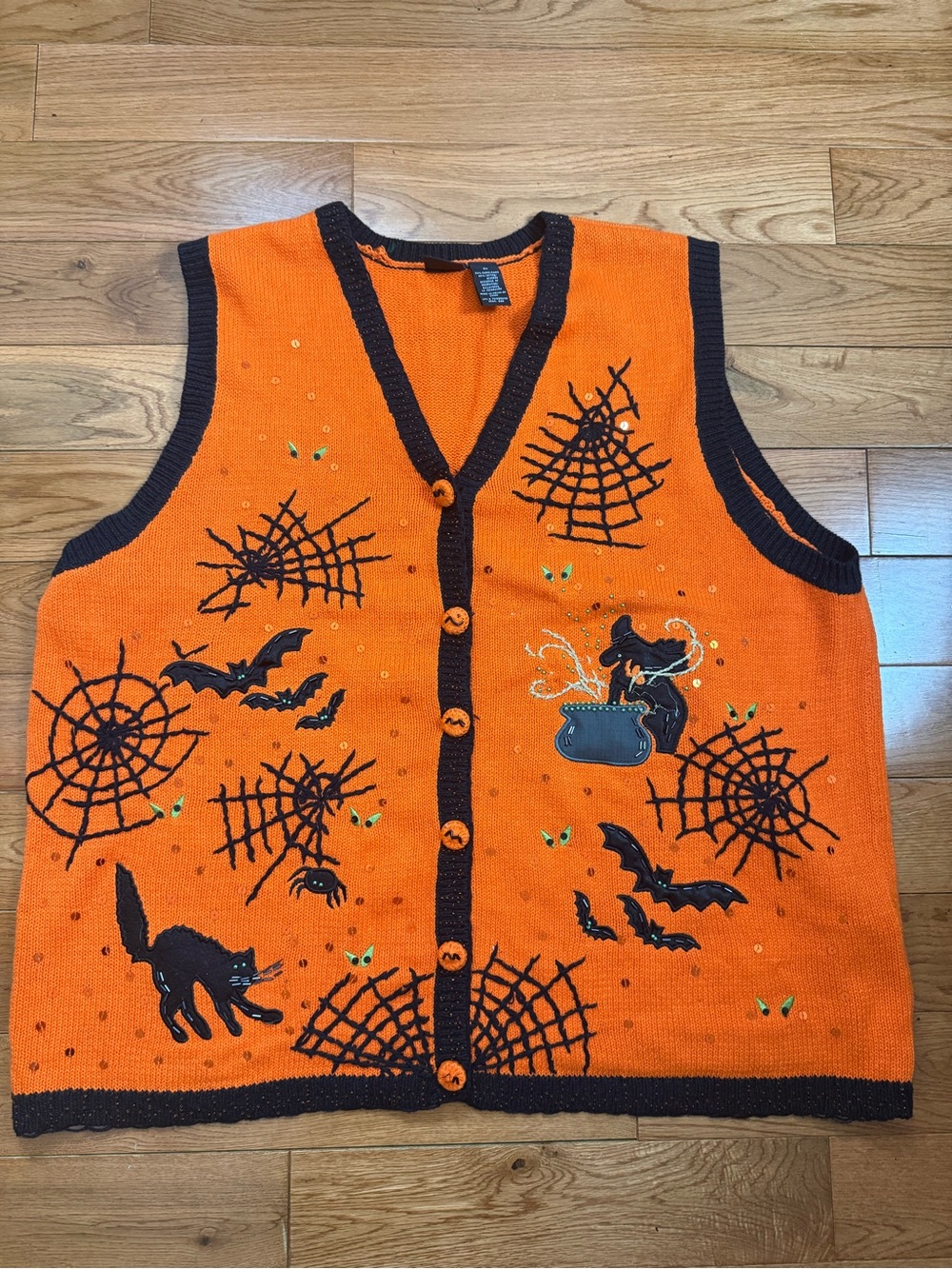 Vintage Holiday Editions Embroidered Halloween Sweater Vest
